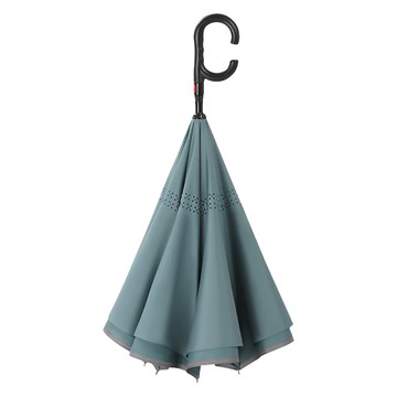 蘿林嚴選 德國創意反向傘 自動款 C型手柄 太陽傘 晴雨兩用 大傘面 暗夜綠  1支