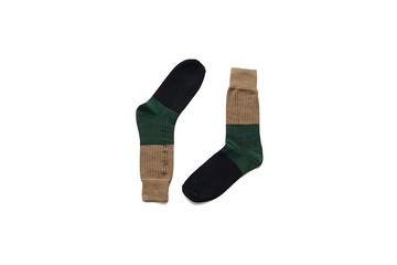 色塊羅紋紳士襪 經典黑