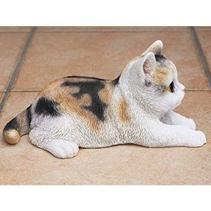 ファンシー] ネコ 三毛猫 猫 置物 インテリア ガーデニング ガーデン