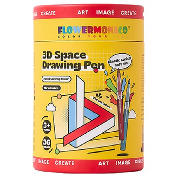 FLOWER MONACO 3D 搖搖筆 丙烯馬克筆 36色 彈性圓錐形軟筆尖  1組