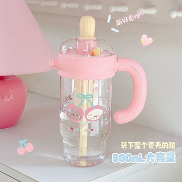 【小茶日記繽紛夏日冰霸杯】大容量高顏值網紅吸管兒童水杯 ✨台灣出貨·雙層保冷·防漏設計·多色可選