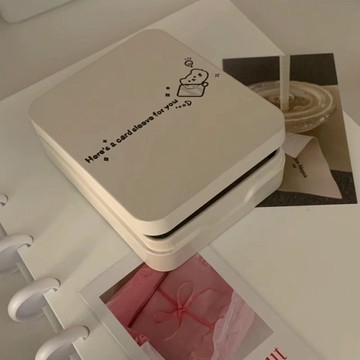 ✨新年限定☜桃園出貨✨ins卡套小貓簡約翻蓋鐵盒收納盒小卡收納咕卡手帳素材桌面鐵盒