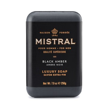 美國 Mistral 黑琥珀 紳士香水皂（沐浴香皂 香水肥皂香氛皂沐浴皂 男士男性男生古龍水古龍皂手工皂 男沐浴乳沐浴露