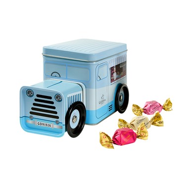 [快速出貨]【GODIVA】G Cube 松露巧克力藍色小貨車鐵盒10顆裝
