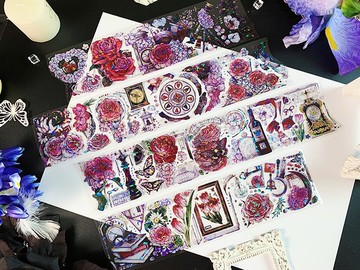 玫瑰晚宴 PET 紙膠帶 貝殼光