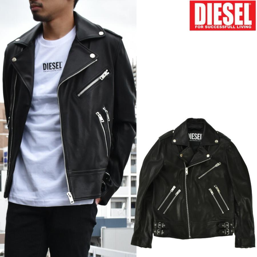 新品 DIESEL ディーゼル R-PUSMIRウォッシュブルレザーライダース