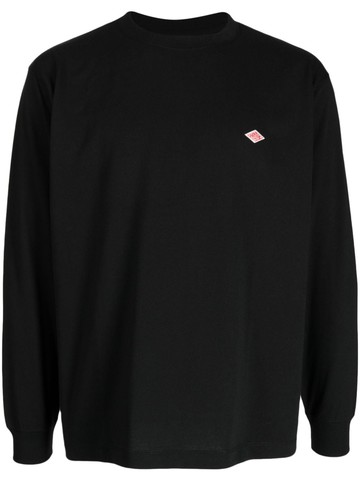 Danton - logo-patch long-sleeve sweatshirt - men - Cotton/Polyester - XL - Black