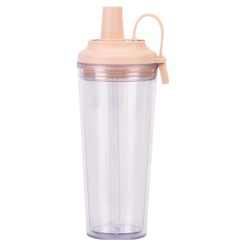 磁吸提手 Tritan 珍奶隨行杯 附吸管  奶茶色  710ml  1個