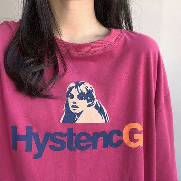 長袖薄款衛衣女ins潮秋裝新款韓版無帽圓領寬松百搭上衣外套