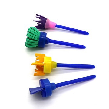 台灣出貨 手工DIY 繪畫海綿刷 花形海綿印章刷 手工創意塗鴉 益智早教