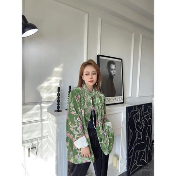 (免運)中國風絲絨綠色復古盤扣上衣唐裝