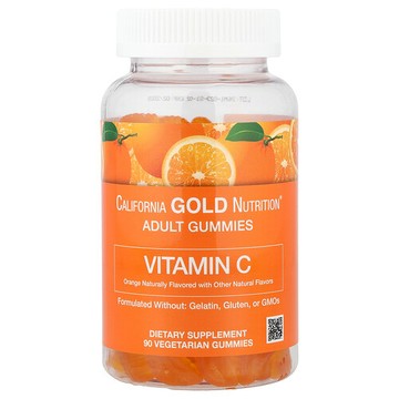 California Gold Nutrition, 維生素 C 軟糖，含來自全 β-胡蘿卜素的維生素 A，90 粒素食軟糖