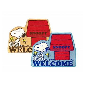 SNOOPY~造型短絨止滑腳踏地墊地毯(1入)款式可選(藍／黃)