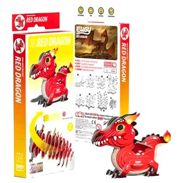EuGy 立體拼圖 STA 09 085 紅龍 紙拼圖 6歲以上  1個  24片