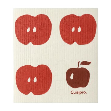 Cuisipro 植物纖維環保抹布小蘋果 70%植物纖維素 30%棉  19.5 x 17.5 x 0.1cm  1個