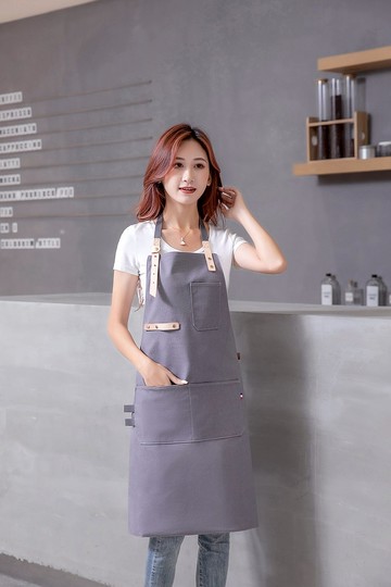 YOYO文創 台灣製文青風+真皮圍裙 工作圍裙 手工圍裙 圍裙