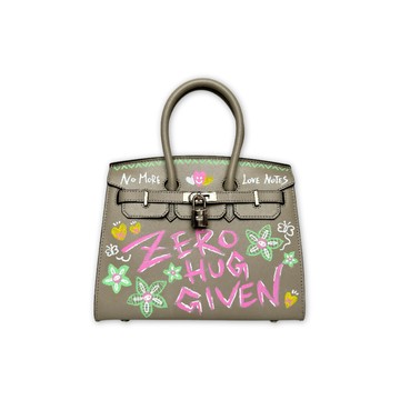 彩繪手提柏金包/杏色(L)