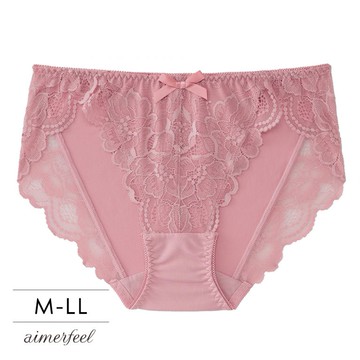 aimerfeel-淑女交叉蕾絲花卉圖案性感三角內褲2-粉紅x粉紅-603722-PI12