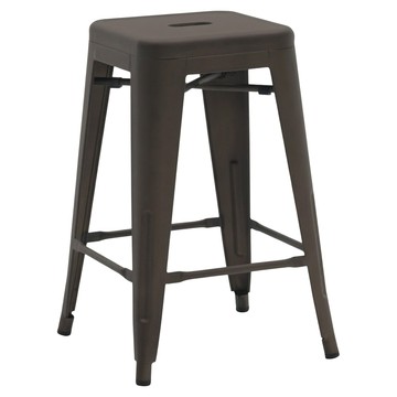 E-home 約克工業風可堆疊金屬吧檯椅 NKC112A-gmtl 66cm  槍色  1個