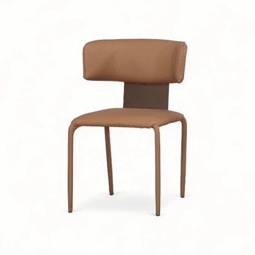 CHR104 奧里 現代皮革餐椅｜金屬背板 皮軟墊靠背設計