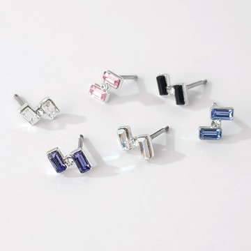 GIUMKA．鎖珠耳環｜綺麗閃電．施華洛世奇元素．單支．MF22015