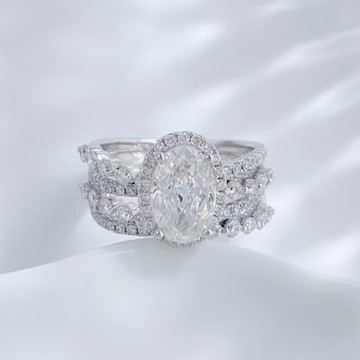 鉅曜 18K IGI 2克拉 橢圓閃耀星河鑽戒 培育鑽石