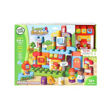 LeapFrog 跳跳蛙 小小建築師自然發音學習屋UK Set 20個雙面認知有聲積木 40個學習屋積木零件  多色  1組