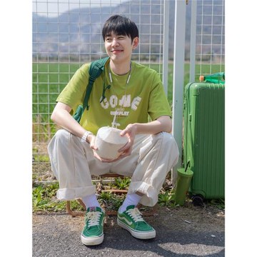 PD大人 夏季潮牌男士短袖t恤純棉寬松男款半袖24新款體恤休閑男裝