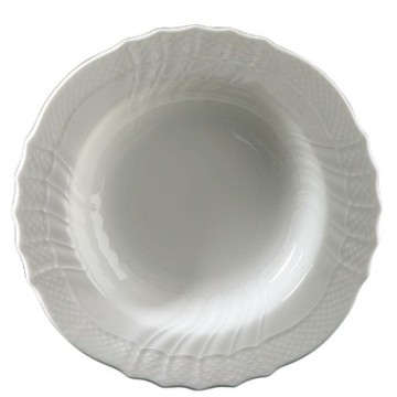 義大利 Richard Ginori 白瓷紋 湯盤