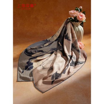 【專柜同款】上海故事2025新款真絲珍珠緞大方巾女披肩送裝備禮盒