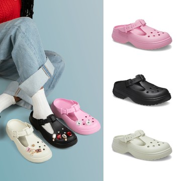 Crocs卡駱馳 (中性鞋) 經典瑪麗珍克駱格 Classic Mary Jane-亞麻色-210581-0HZ 洞洞鞋