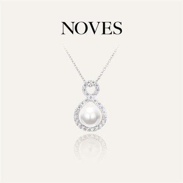 NOVES福祿葫蘆項鏈淡水珍珠吊墜純銀輕奢高級感鎖骨鏈氣質送媽媽