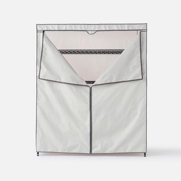 (組合)特力屋鍍鉻三層衣架+波立布質防塵衣櫥套152X46X180公分