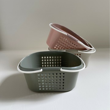 多功能衛浴橢圓提籃 洗澡籃 沐浴籃 收納籃 S號 3.9L 無印風 台灣製