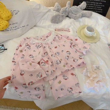 🎀biubiu童裝🎀夏季兒童套裝薄款寶寶睡衣空調服男童女童長袖家居服