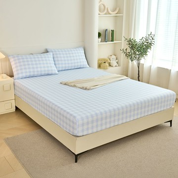 (單人/雙人/加大) / 精梳棉床包枕套組 / 晴藍晨光 / HOYACASA