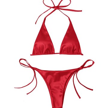復古流蘇裙內搭亮面性感比基尼沙灘套裝bikini時尚三角分體泳衣