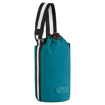 TRAVELON Coastal束口帆布水壺袋 湖水綠 水瓶袋/手搖飲料杯袋/環保杯袋 輕巧耐用方便清洗  1個