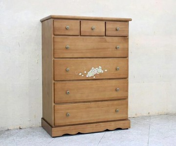 【歐風別館】雅筑鄉村風彩繪全實木七斗櫃【基隆至台中免運費】