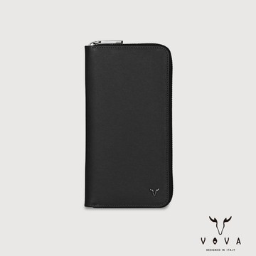 【VOVA 沃汎】台灣總代理 亞岱爾 23卡全開拉鍊長夾-黑色/VA139W044BK