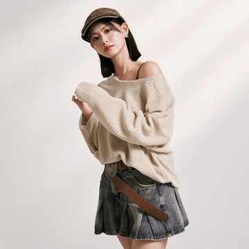 熊熊羊羔毛OVERSIZE寬版上衣-OB嚴選