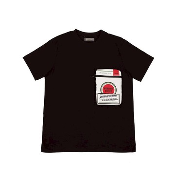 煙盒Tee 黑 - 白(鴻運)