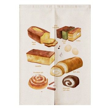 甜點蛋糕創意圖案對開門簾