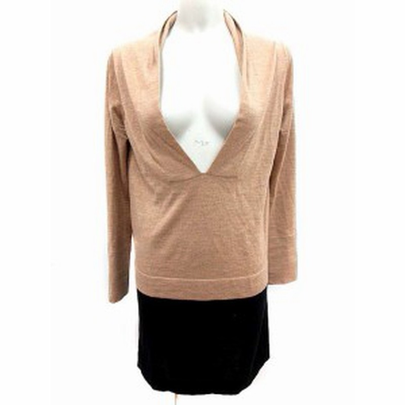 中古 デプレ Des Pres トゥモローランド ワンピース ミニ Vネック ウール 長袖 1 茶 ブラウン 黒 ブラック Yk レディース 通販 Lineポイント最大1 0 Get Lineショッピング