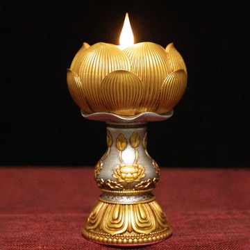 免運/快速出貨 蓮花燈 佛燈  電子酥油燈充電LED供佛燈長明燈無煙家用燭臺藏式酥油燈蓮花燈 開立發票 快速出貨