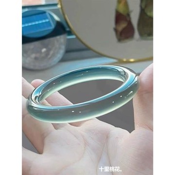 熱賣庫里藍瑪瑙玉髓手鐲高冰禮物飾品手鐲馬達加斯加熱賣荔枝玉鐲