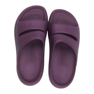 MONZU 兒童款雙帶胖胖拖 特殊鏤空設計 立體足弓 減壓緩震 增厚3CM 緩解衝擊力  紫色  38