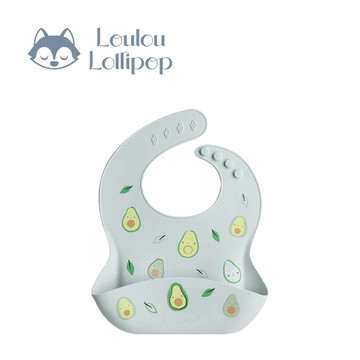 Loulou Lollipop - 寬口袋立體矽膠圍兜-美味酪梨