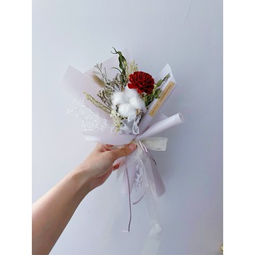 畢業花束 棉花花束 乾燥棉花 小花束 婚禮小物 聖誕花束
