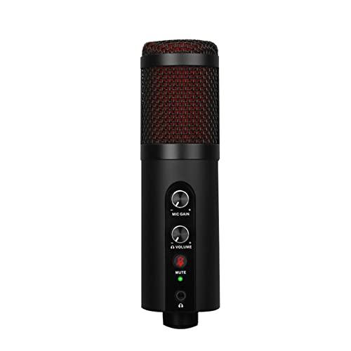 USB Condenser Microphone for Live Streaming, Dubbing and Recording On PC, Plug  Play Cardioid Metal Mics with Stereo Sound, Mic Monitoring